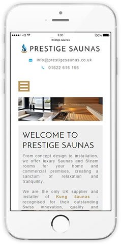 Prestige Saunas mobile friendly